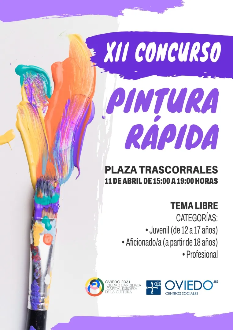 Oviedo convoca el XII Concurso de Pintura Rápida Ciudad de Oviedo el 11 de abril