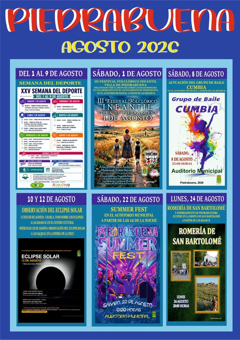 Piedrabuena se llena de actividades culturales y de ocio este agosto