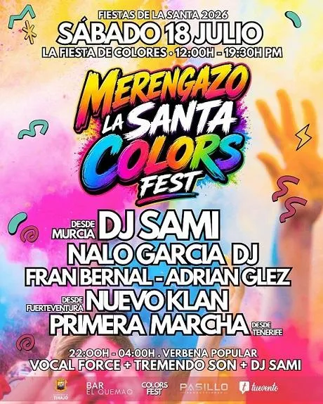 Tinajo celebra 'El Merengazo La Santa Colors Fest' con música y DJs