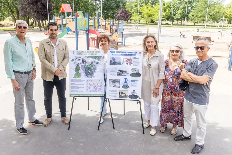 Guadalajara renueva el Parque de La Chopera con un parque infantil temático sobre aeroestación