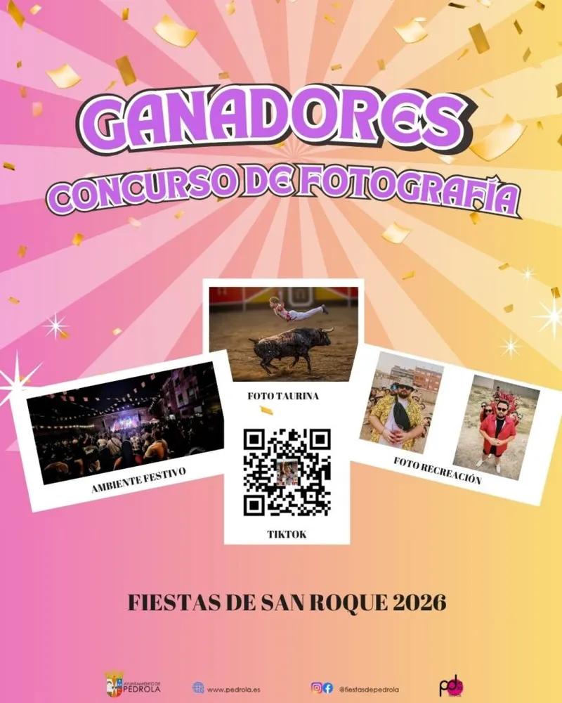 Pedrola anuncia los ganadores del concurso de fotografía y TikTok de las Fiestas de San Roque 2026