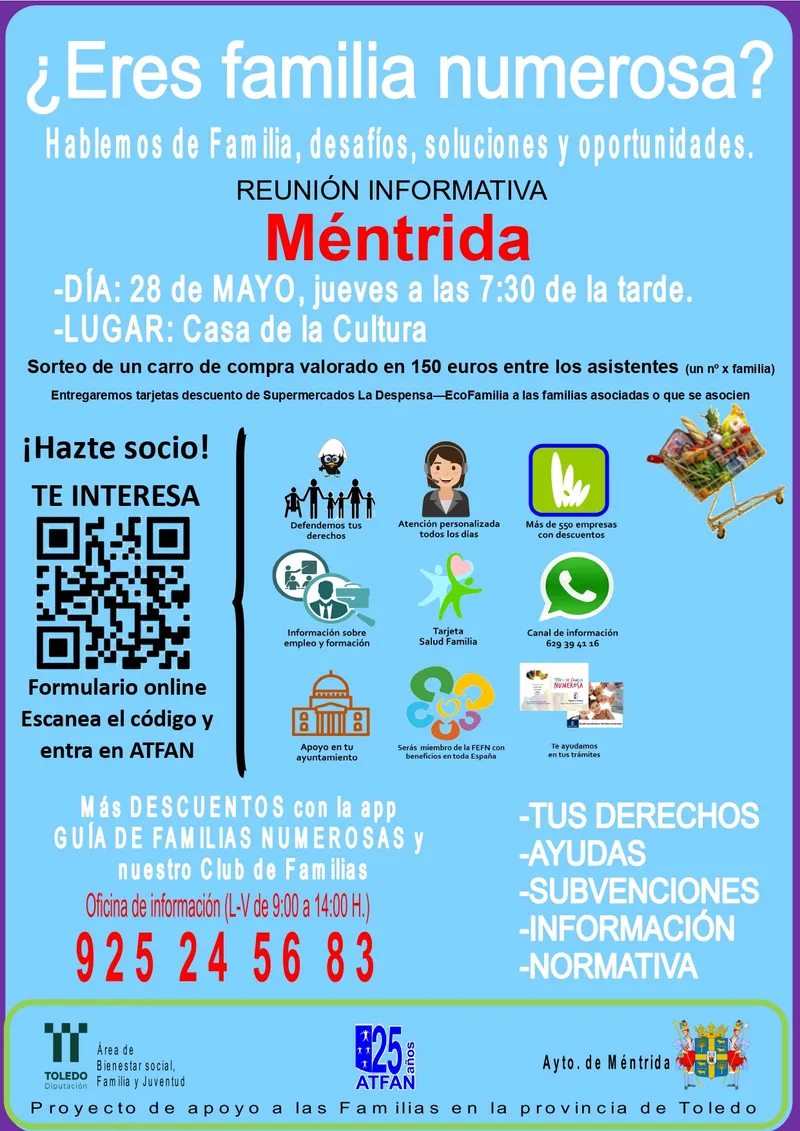 Méntrida acoge una reunión informativa de la Asociación de Familias Numerosas