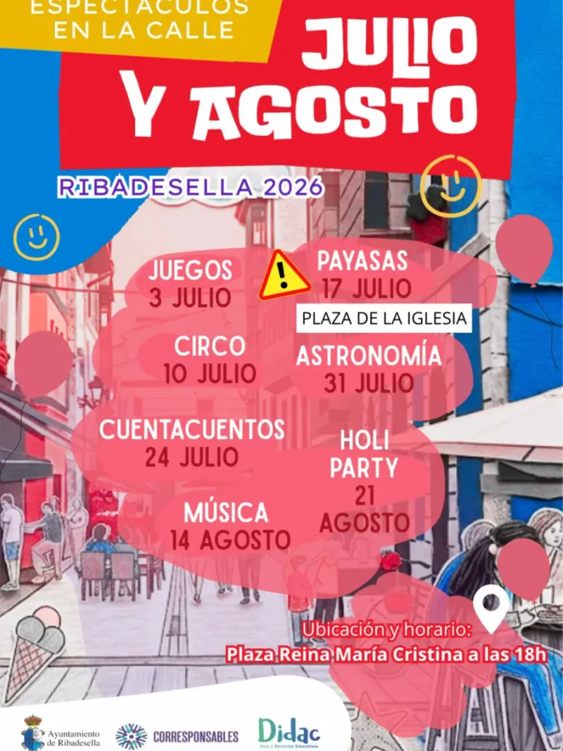 Ribadesella celebra el verano con actividades infantiles gratuitas en Plaza Reina María Cristina