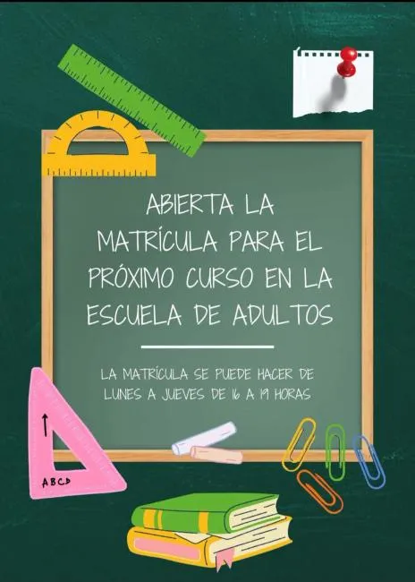 Abierta la matrícula para el curso 2026 en la Escuela de Adultos de Mocejón