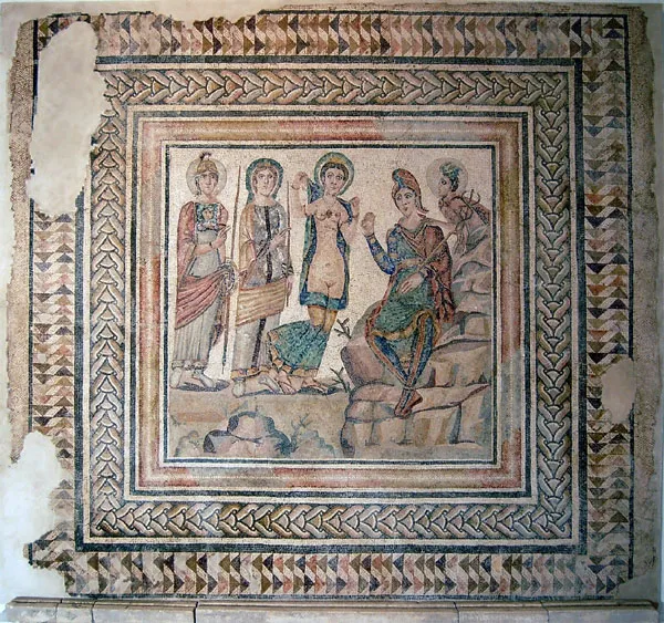 Descubren un mosaico romano del Juicio de Paris en Casariche