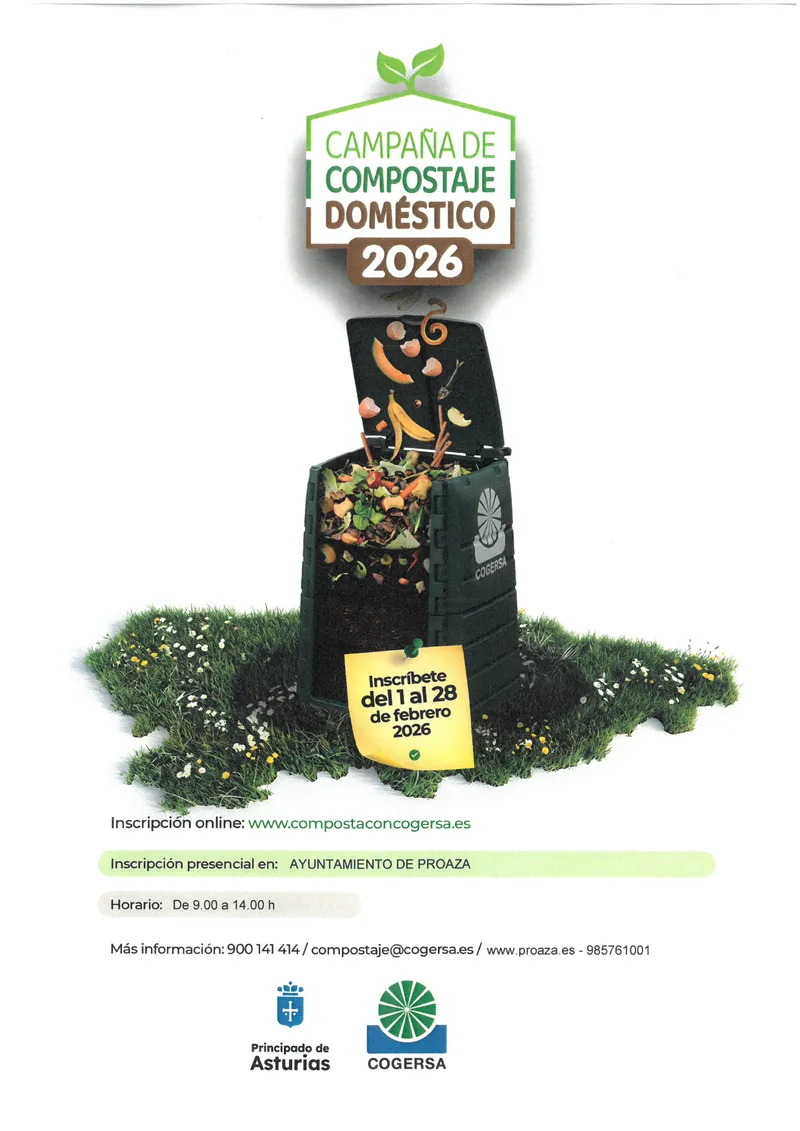 Proaza abre el plazo para su campaña de compostaje doméstico 2026