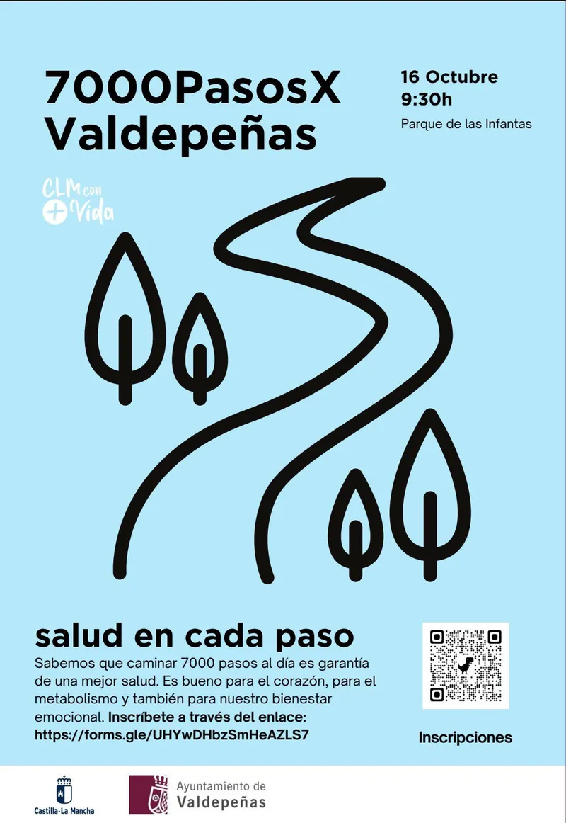 Valdepeñas: Convocatoria de la caminata '7000 Pasos X Valdepeñas' el 16 de octubre