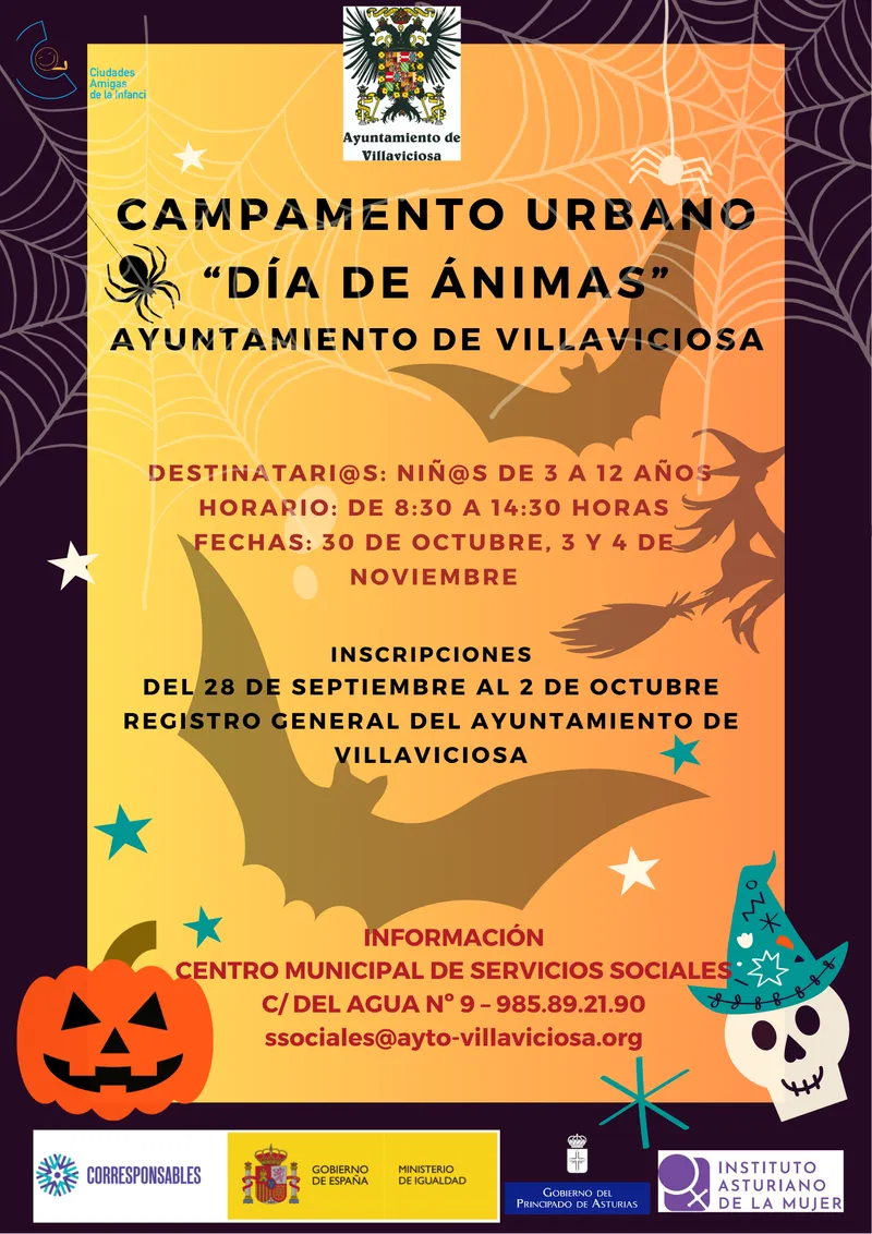 Villaviciosa organiza un campamento urbano gratuito para niños en Todos los Santos