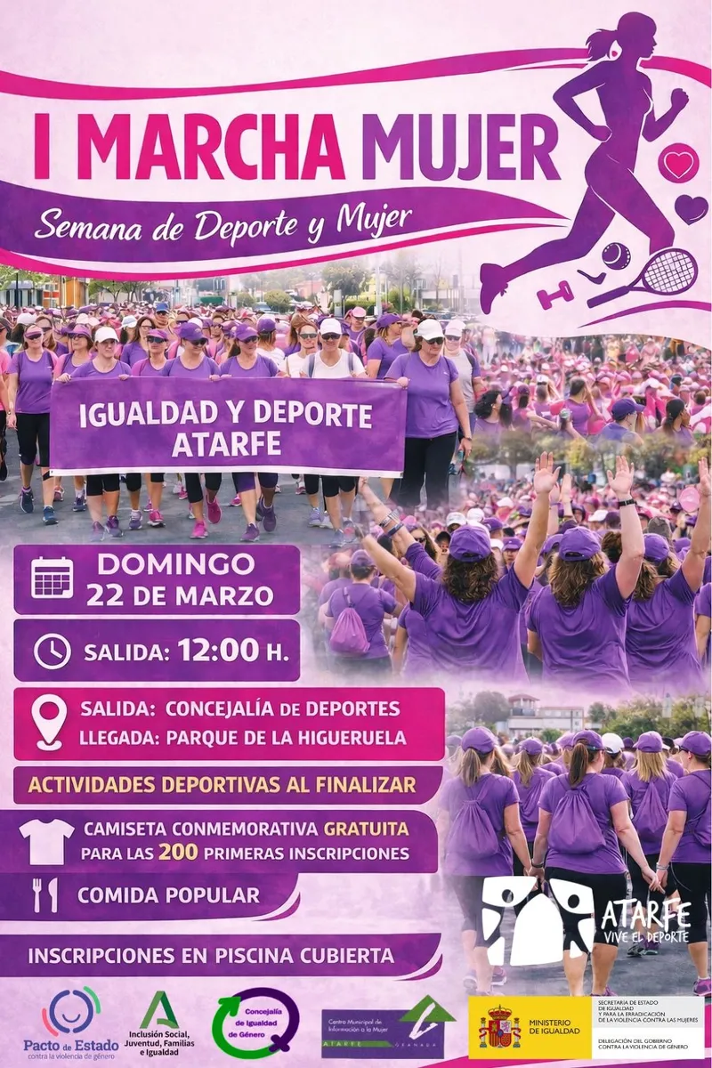 Atarfe celebra la I Marcha Mujer por la igualdad el 22 de marzo