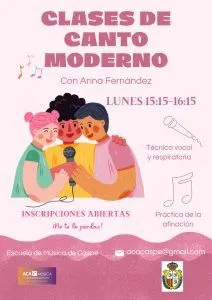 Escuela de Música de Caspe abre inscripciones para canto moderno e iniciación musical