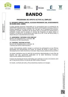Ocaña lanza un programa de empleo en jardinería y turismo