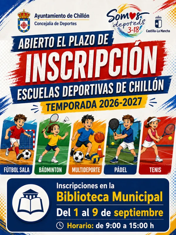 Chillón abre inscripciones para Escuelas Deportivas 2026-2027