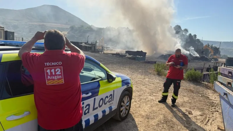La calidad del aire en Fraga se mantiene óptima pese al incendio en una planta de residuos