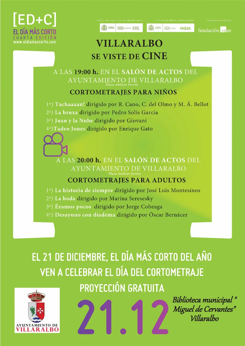 Villaralbo celebra el Día Europeo del Cortometraje con proyecciones gratuitas
