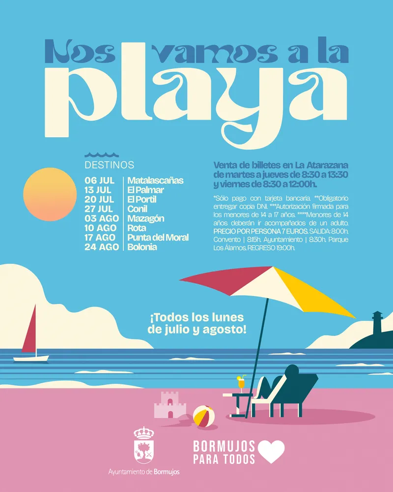 Bormujos organiza viajes a la playa para refrescar el verano