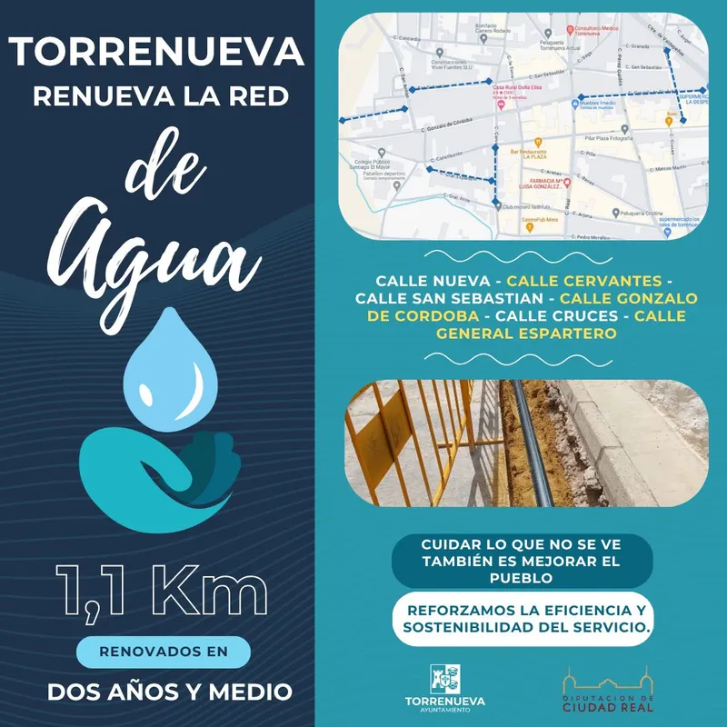 Torrenueva renueva su red de agua con más de 1,1 km de tuberías nuevas