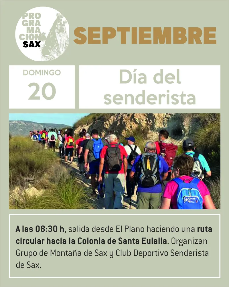 Sax celebra el Día del Senderista con una ruta circular a la Colonia de Santa Eulalia