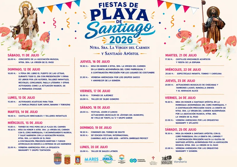 Playa de Santiago celebra sus fiestas patronales del 11 al 25 de julio con un variado programa