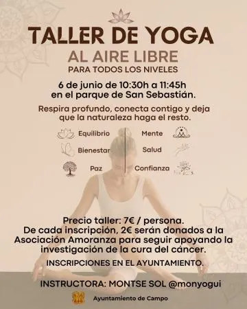 Taller de yoga solidario en Campo para recaudar fondos contra el cáncer