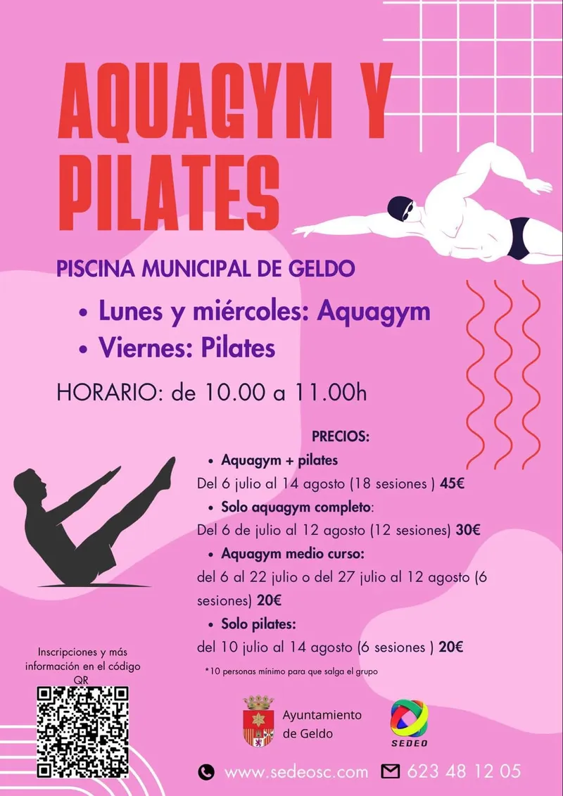 Geldo estrena clases de aquagym y pilates en su piscina municipal este verano
