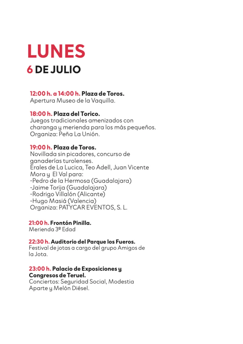 Teruel anuncia los actos de las Fiestas de la Vaquilla para el 6 de julio