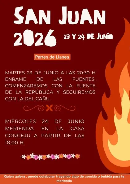 Parres de Llanes celebra San Juan con el tradicional enrame de fuentes y merienda popular