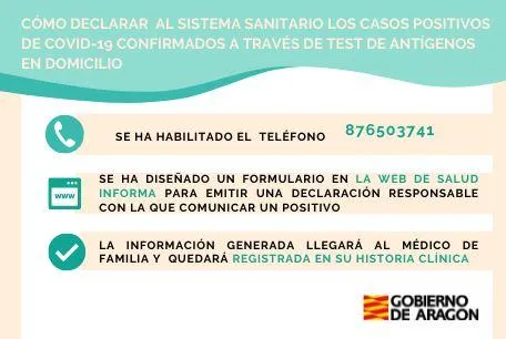 Sanidad habilita teléfono y web para declarar positivos por test de antígenos