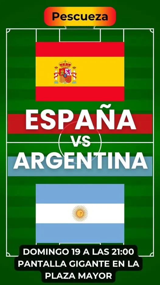 Pescueza retransmitirá el partido España-Argentina en la Plaza Mayor