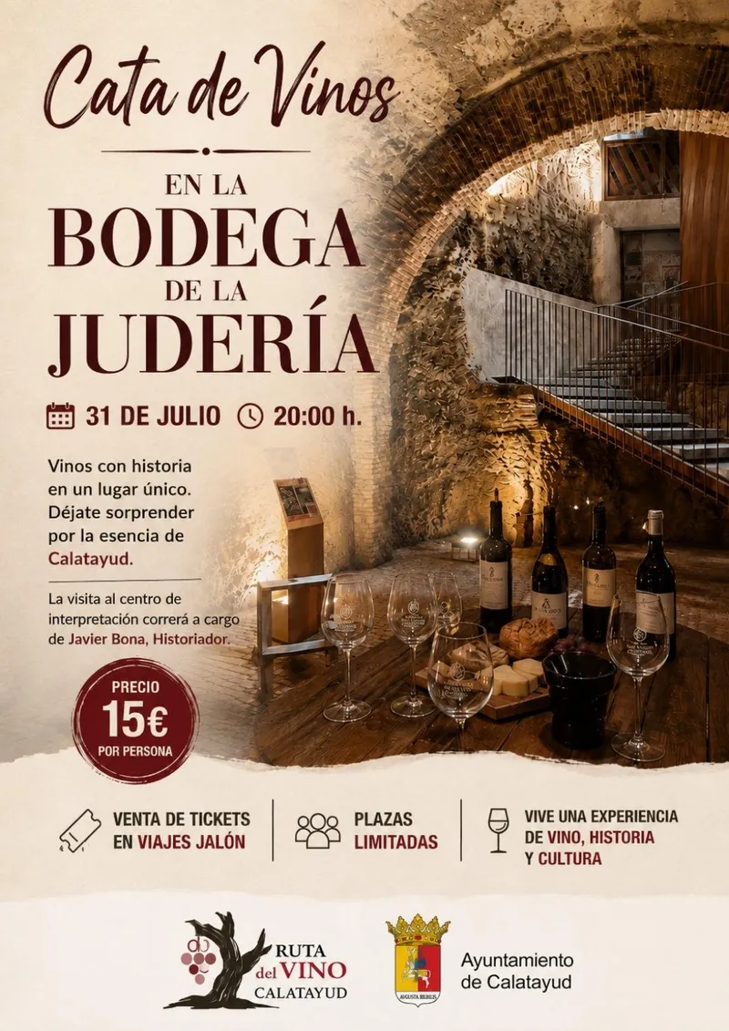 Calatayud celebra una cata de vinos de la Bodega de la Judería el 31 de julio