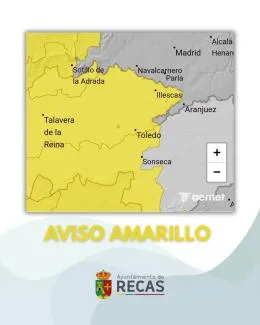 Alerta meteorológica por lluvias y tormentas en el Valle del Tajo y Montes de Toledo