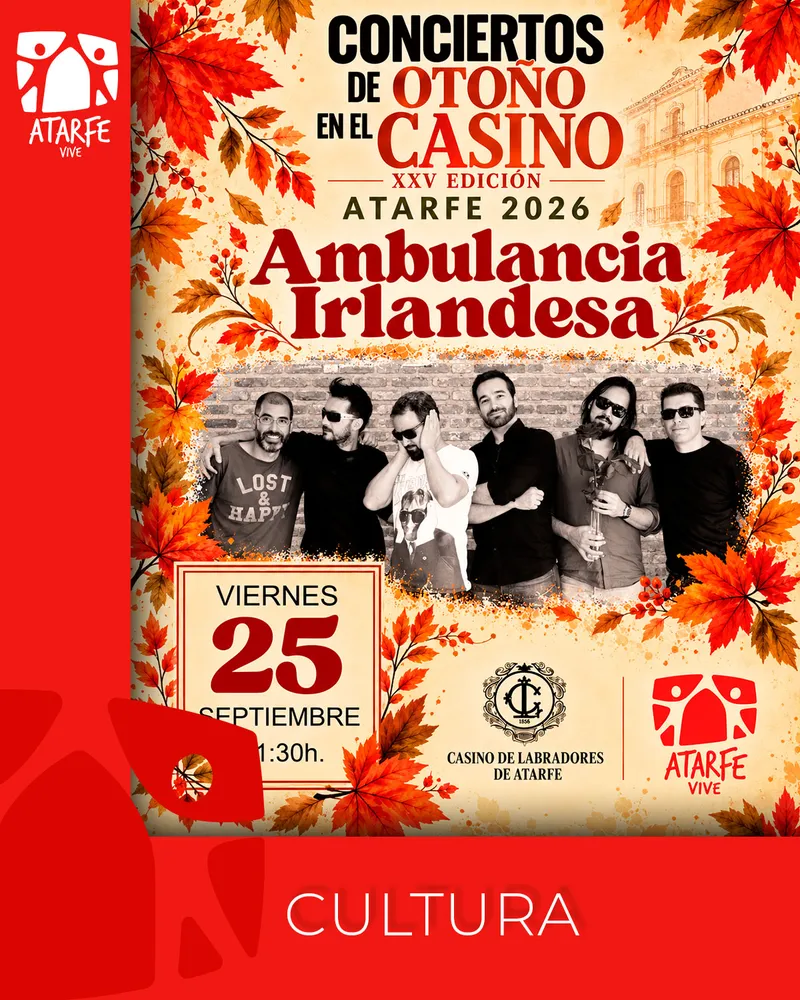 Ambulancia Irlandesa actúa hoy en los Conciertos de Otoño de Atarfe