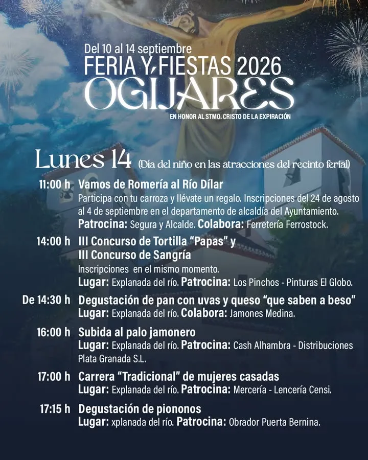 Ogíjares celebra el último día de sus fiestas con romería, actividades infantiles y conciertos