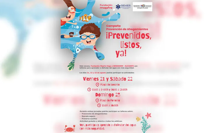 Benidorm acoge la campaña '¡Prevenidos, listos, ya!' para la prevención de ahogamientos