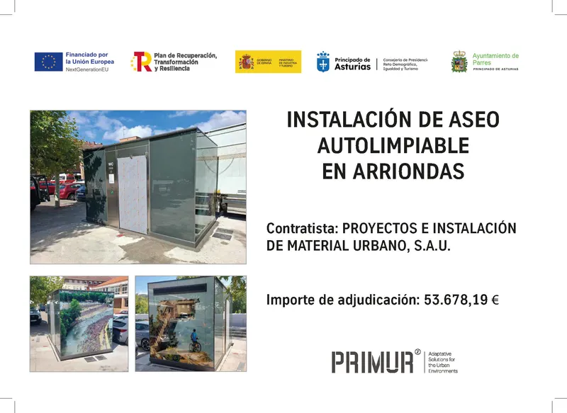 Arriondas estrena aseo autolimpiable para mejorar la higiene pública