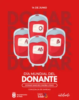 Telde se ilumina de rojo para conmemorar el Día Mundial del Donante de Sangre