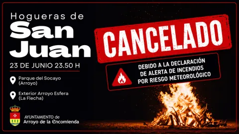 Arroyo de la Encomienda suspende las hogueras de San Juan por riesgo de incendios