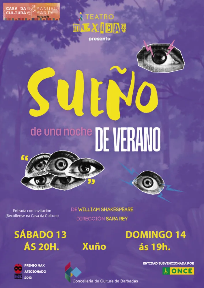 El Grupo de Teatro Muxicas de la ONCE presenta "Sueño de una noche de verano" en Barbadás