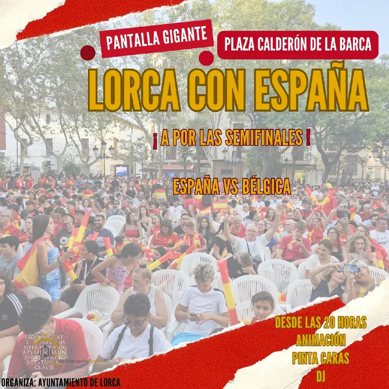 Lorca instala pantalla gigante en la Plaza de Calderón para el partido de cuartos del Mundial