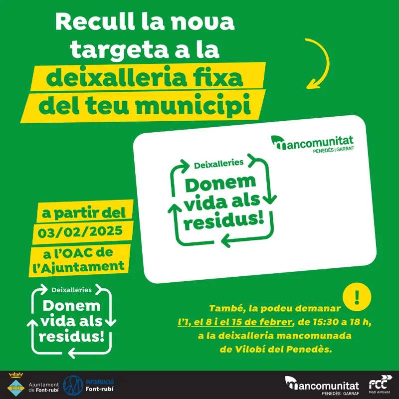 Font-rubí implementa nuevas tarjetas para la identificación en la deixalleria