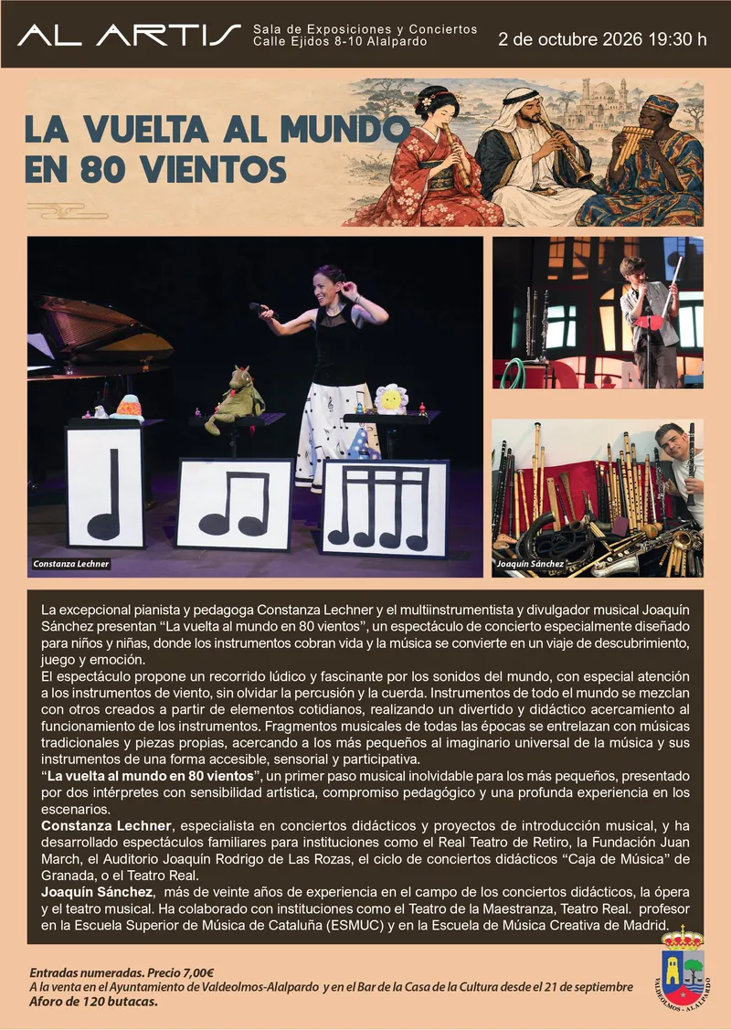 Concierto infantil 'La vuelta al mundo en 80 vientos' en Alalpardo