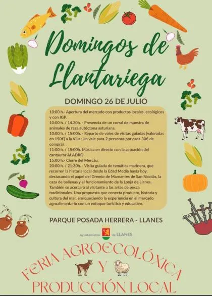 Llanes celebra la Feria Agroecolóxica "Domingos de Llantariega" con productos locales y visitas guiadas