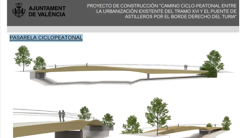 València impulsa un nuevo camino ciclopeatonal de 1,3 km para conectar el Jardín del Turia con la playa