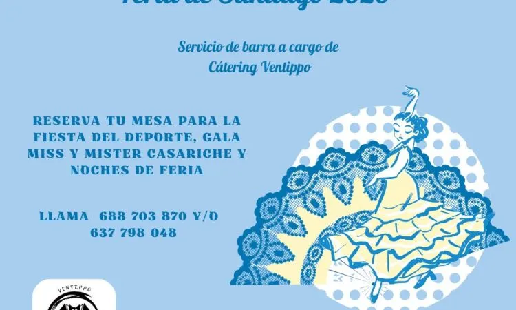 Casariche anuncia Catering Ventippo para la Caseta Municipal en la Feria de Santiago 2026