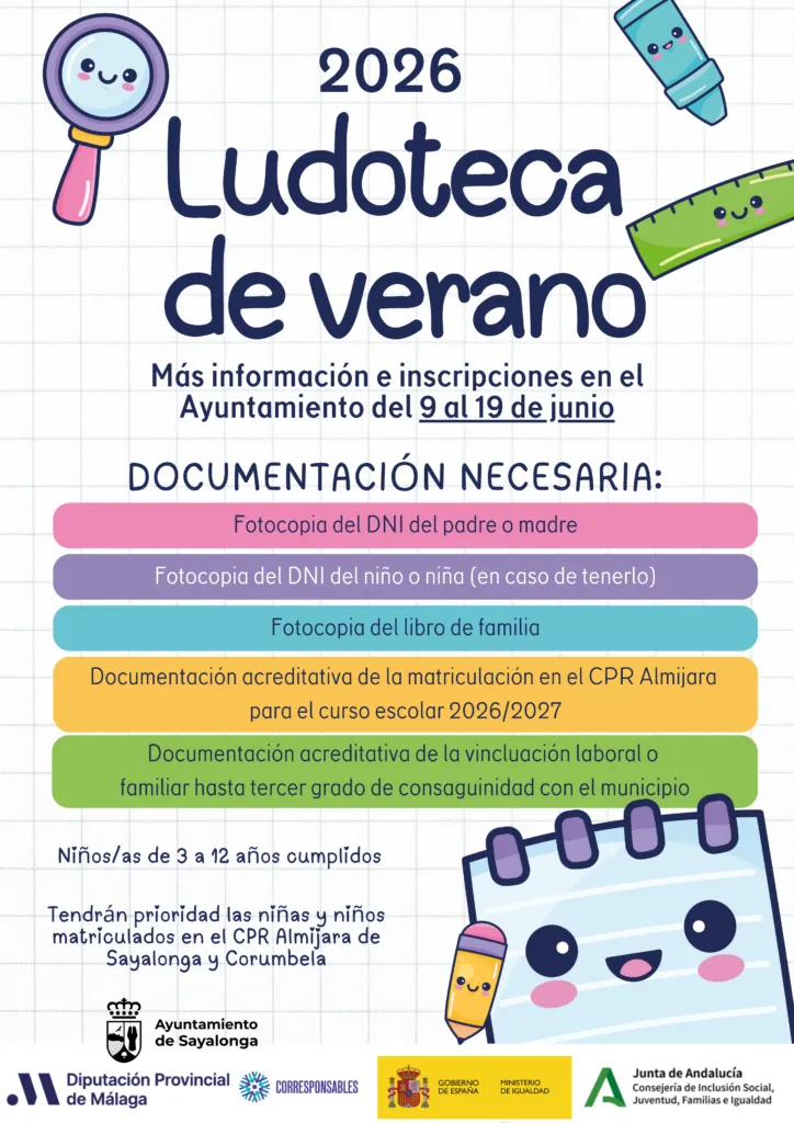 Sayalonga abre inscripciones para su Ludoteca de Verano 2026