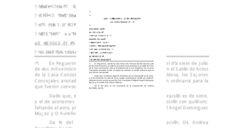 Peguerinos publica el acta del pleno municipal del 7 de julio de 2025