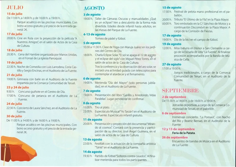 Manos Unidas organiza un evento benéfico en Cella el 18 de julio
