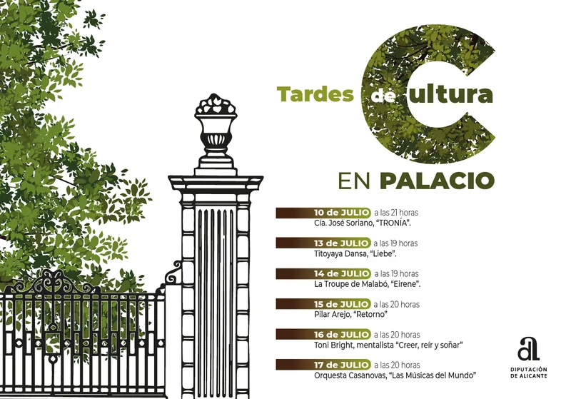 La Diputación de Alicante celebra 'Tardes de Cultura en Palacio' con espectáculos gratuitos