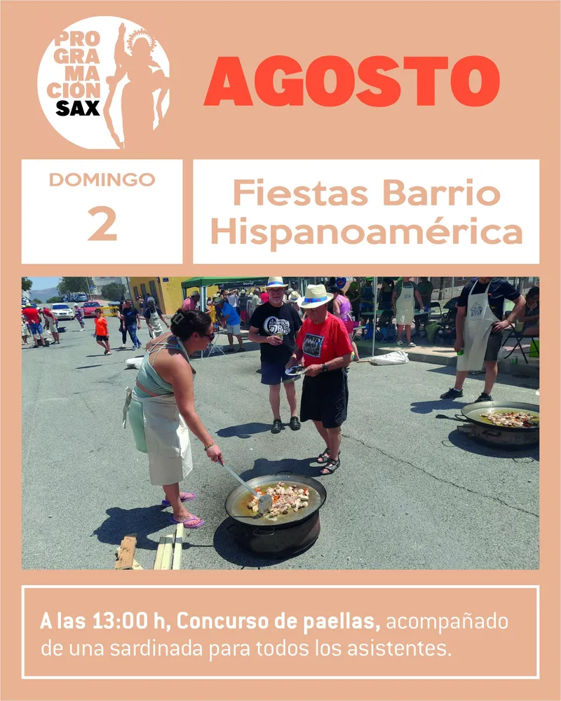 Sax celebra las Fiestas del Barrio Hispanoamérica con concurso de paellas