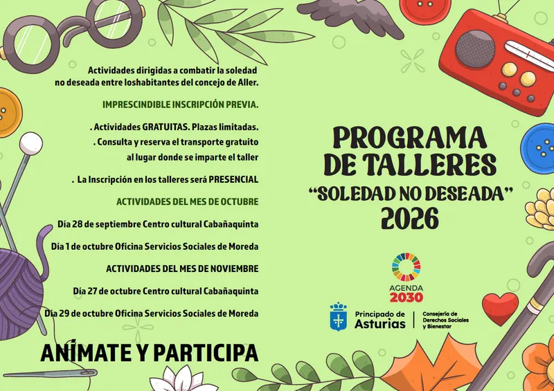 Aller lanza talleres contra la soledad no deseada en 2026