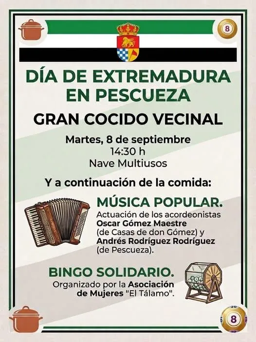 Pescueza celebra el Día de Extremadura con un cocido vecinal y música